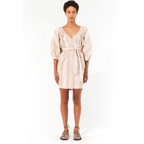 Mara Hoffman Coletta dress white sand striped size S - Picture 1 of 6